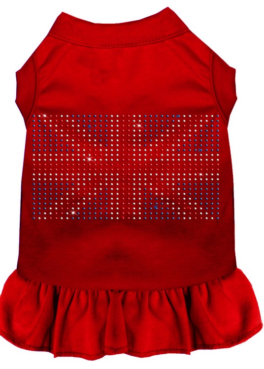 Rhinestone British Flag Dress Red XS